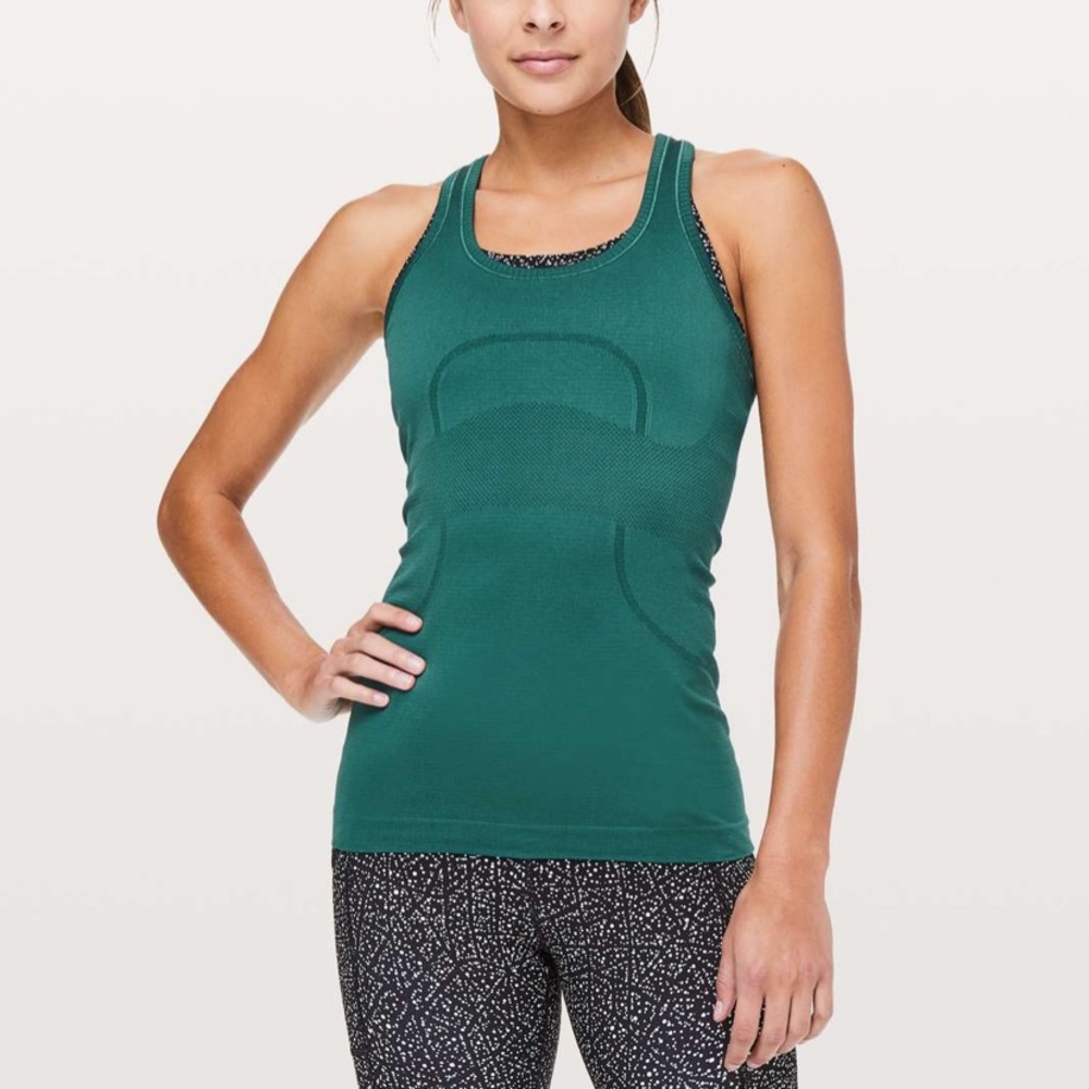 Hemmed lululemon emerald green swiftly tech tank